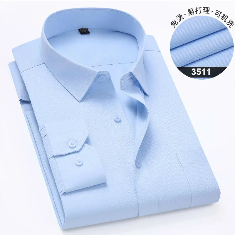 10XL 11XL Men\'s shirt Long sleeve Spring/Summer Fat dress Casual solid color fashion free wear breathable high quality cotton