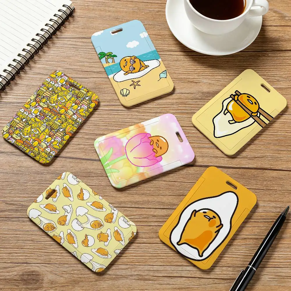 

Милый чехол-держатель для карт SNO G-Gudetama с ремешком на шею для проездного, кредитной карты, ID-карты, бейджа