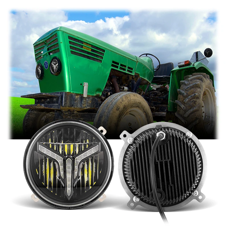 

Truck Tractor Round LED Headlight 5.5 Inch 41W High Low Beam Led Headlamp LHD RHD Black Silver Mask