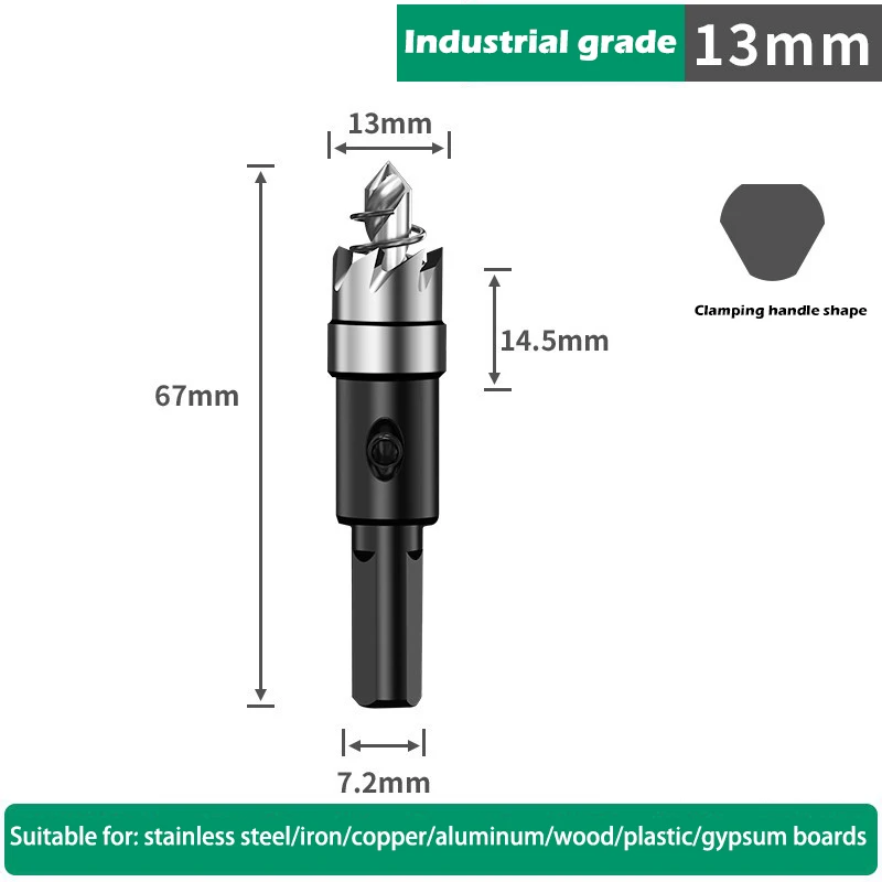 Gatenzaagset 12-100 mm harde metalen boren Zware gatopener Gatsnijder voor metaal Roestvrij staal Ijzer Hout Kunststof enz.