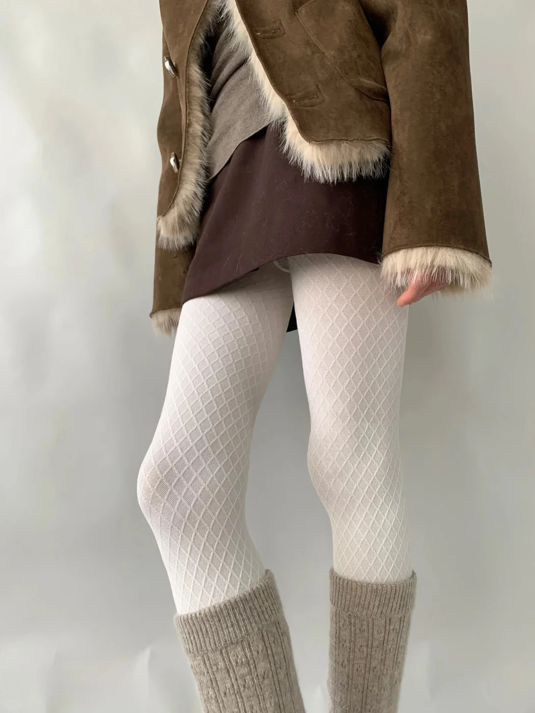 High Waist Knitted Thermal Leggings Women's Base Layer Pants Autumn Winter Long Pants Elastic Waist Casual Polyester Fiber
