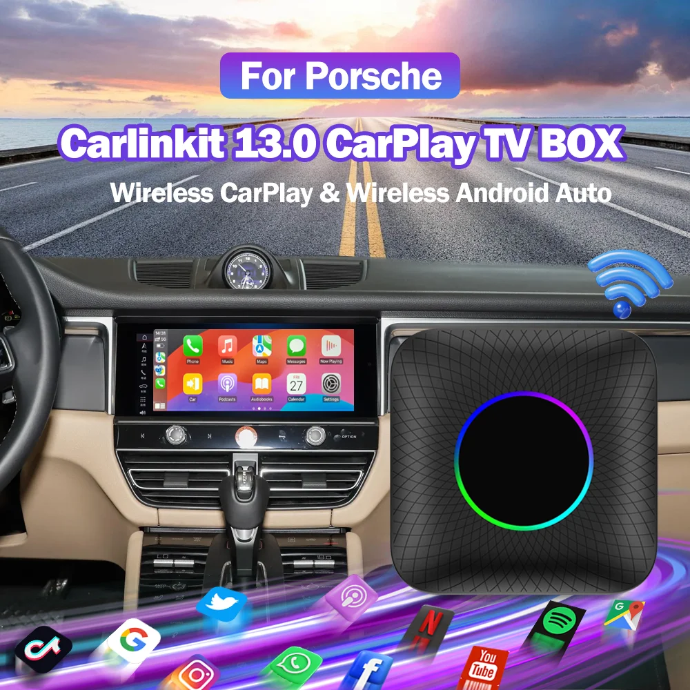 Carlinkit светодиодный ТВ-приставка CarPlay 13.0 система беспроводной автомобильный воспроизведение Android Auto Ai Box 128 ГБ BLE 4GLTE поддержка Youtube IPTV GPS для Audi