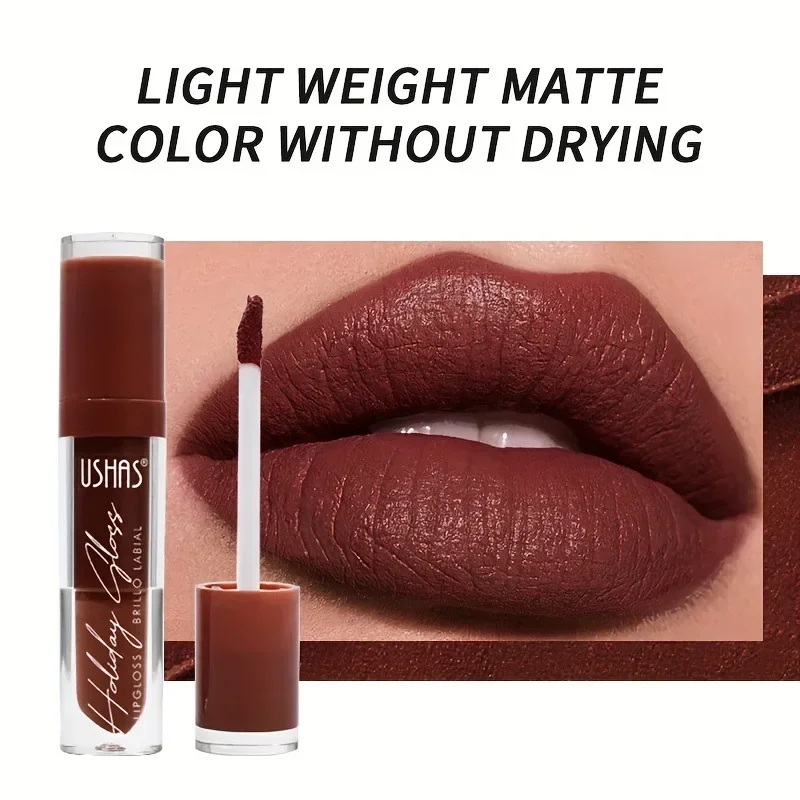 6-kolorowy wodoodporny matowy błyszczyk do ust Nude Velvet Liquid Lipstick Long Lasting Non Sticky Cup Sexy Red Lip Tint Makeup Cosmetics