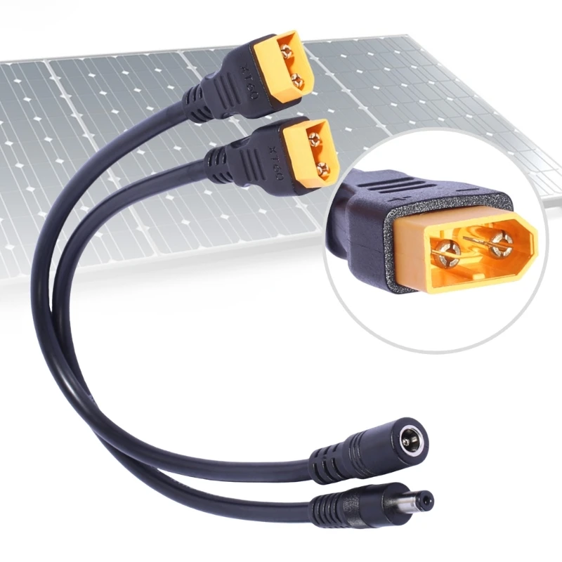 XT60 Male to 5.5x2.1mm/5.5x2.5mm Power Cable for Remote Energy Storage with 5.5x2.1mm/5.5x2.5mm Male/Female Ports