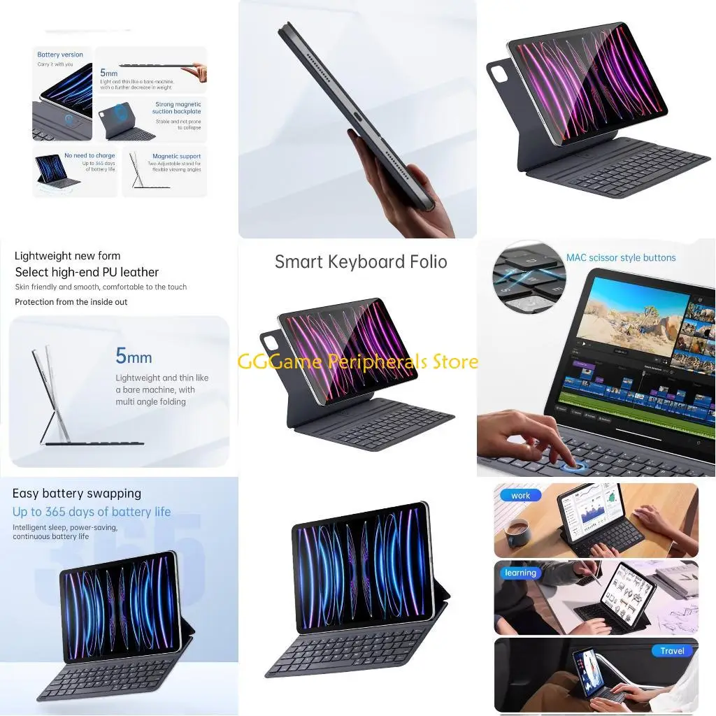 

U55B Detachable Case Keyboard Case for Pro11 Air 4/5 10.9inch Tablets