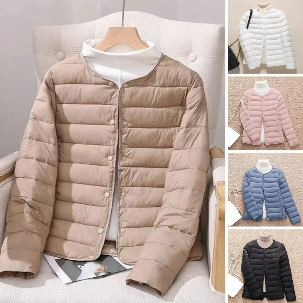 2024 New Arrivals Autumn Winter Warm Women White Duck Down Slim Jackets Female Fashion Ultra Lightweight Packable Puffer Coats