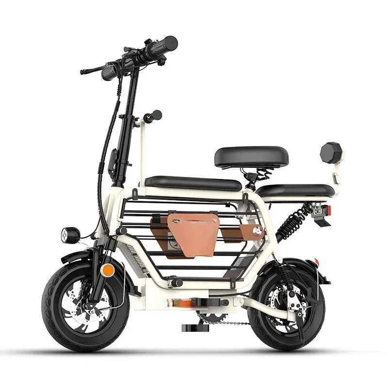 Cross-border small electric vehicle female parent-child model with baby pick-up and drop-off child lithium battery folding
