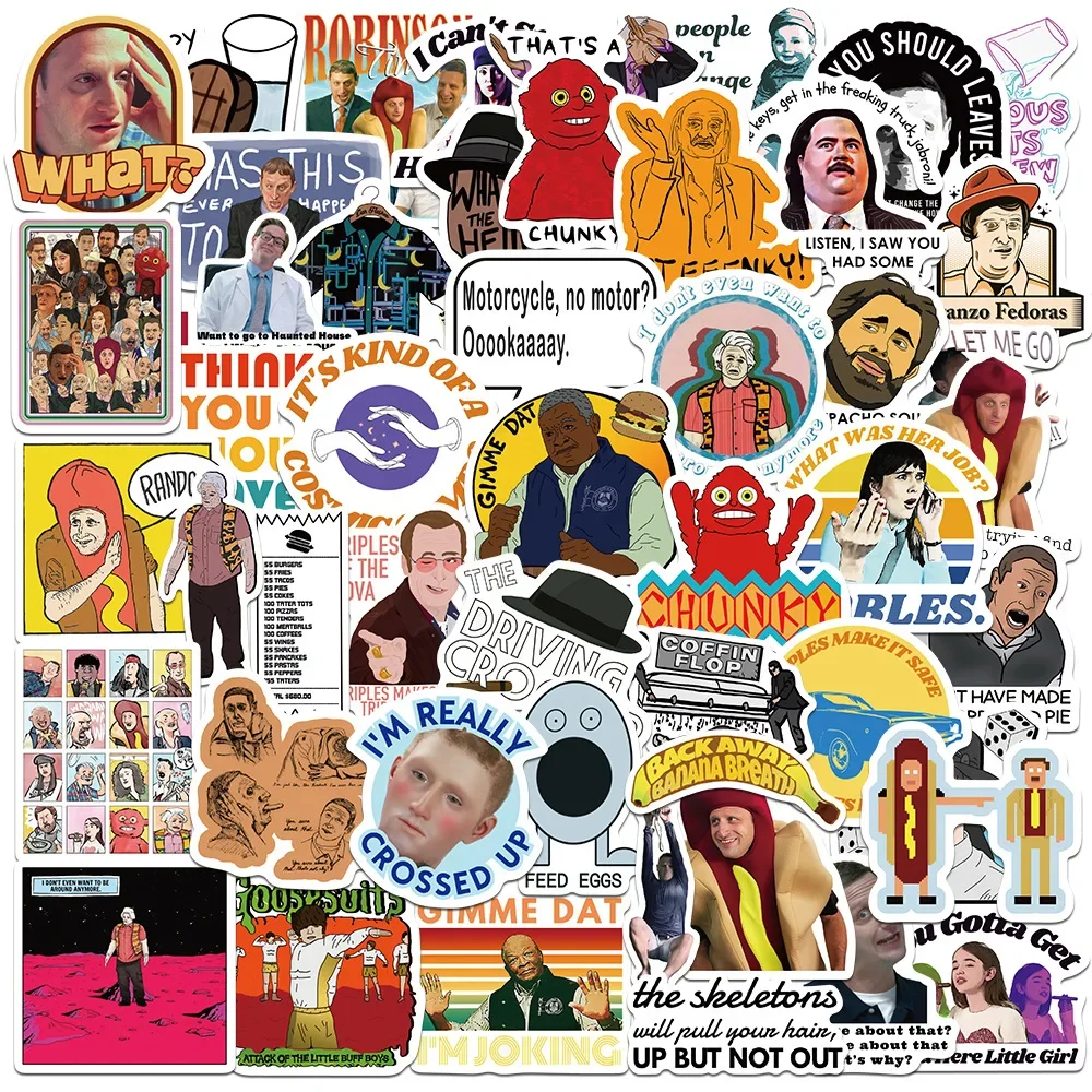 50 Uds. Pieno que debe dejar con Tim Robinson pegatinas de temporada divertida comedia TV pegatina álbum de recortes equipaje portátil guitarra