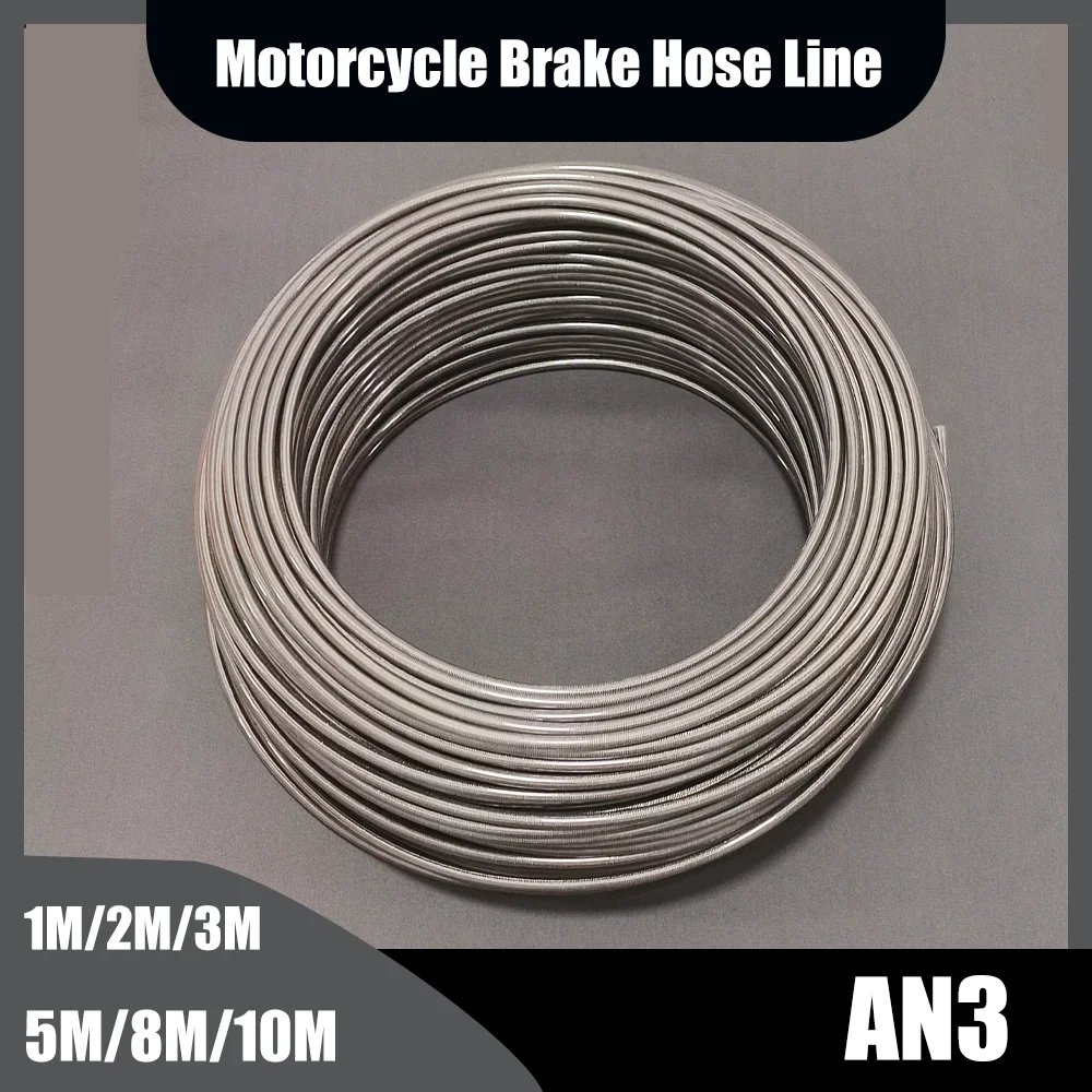 

Motorcycle Braided Stainless Steel Nylon Clutch Oil Line Hose Brake Pipe Hose Dirt Bike Gas Oil Fuel Tube 1M/2M/3M/5M/8M/10M AN3