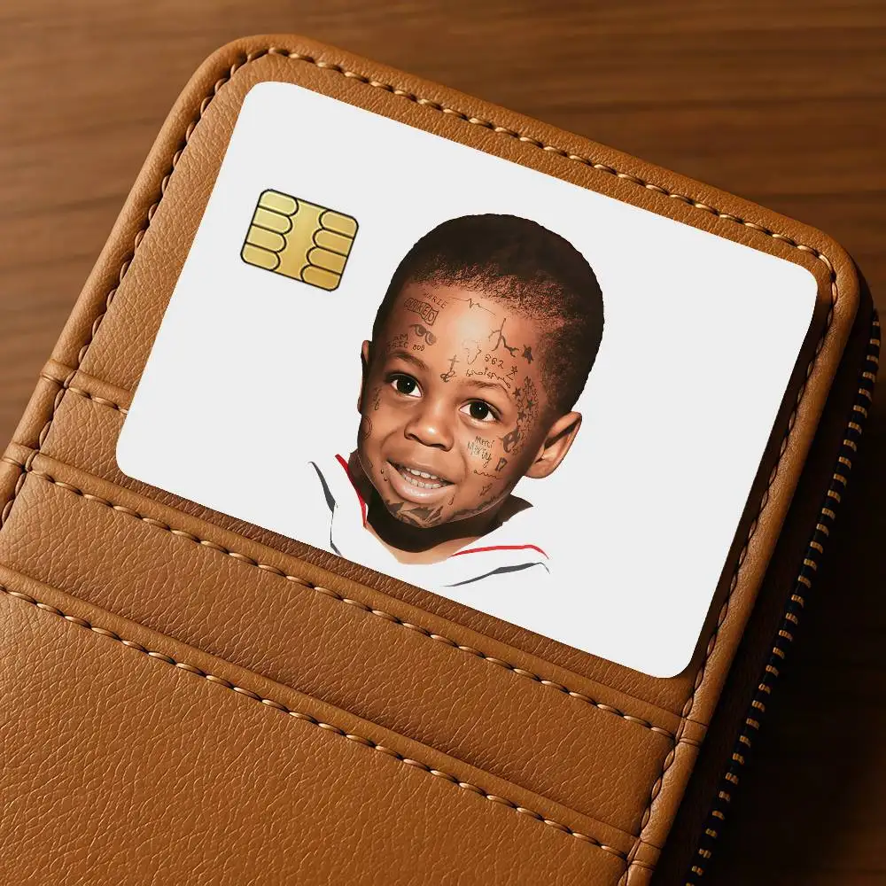 Singer L-Lil Wayne Credit Card for Bank Debit Decorative Protection 4PCS Anti-scratch Waterproof Stickers Bus Subway Library