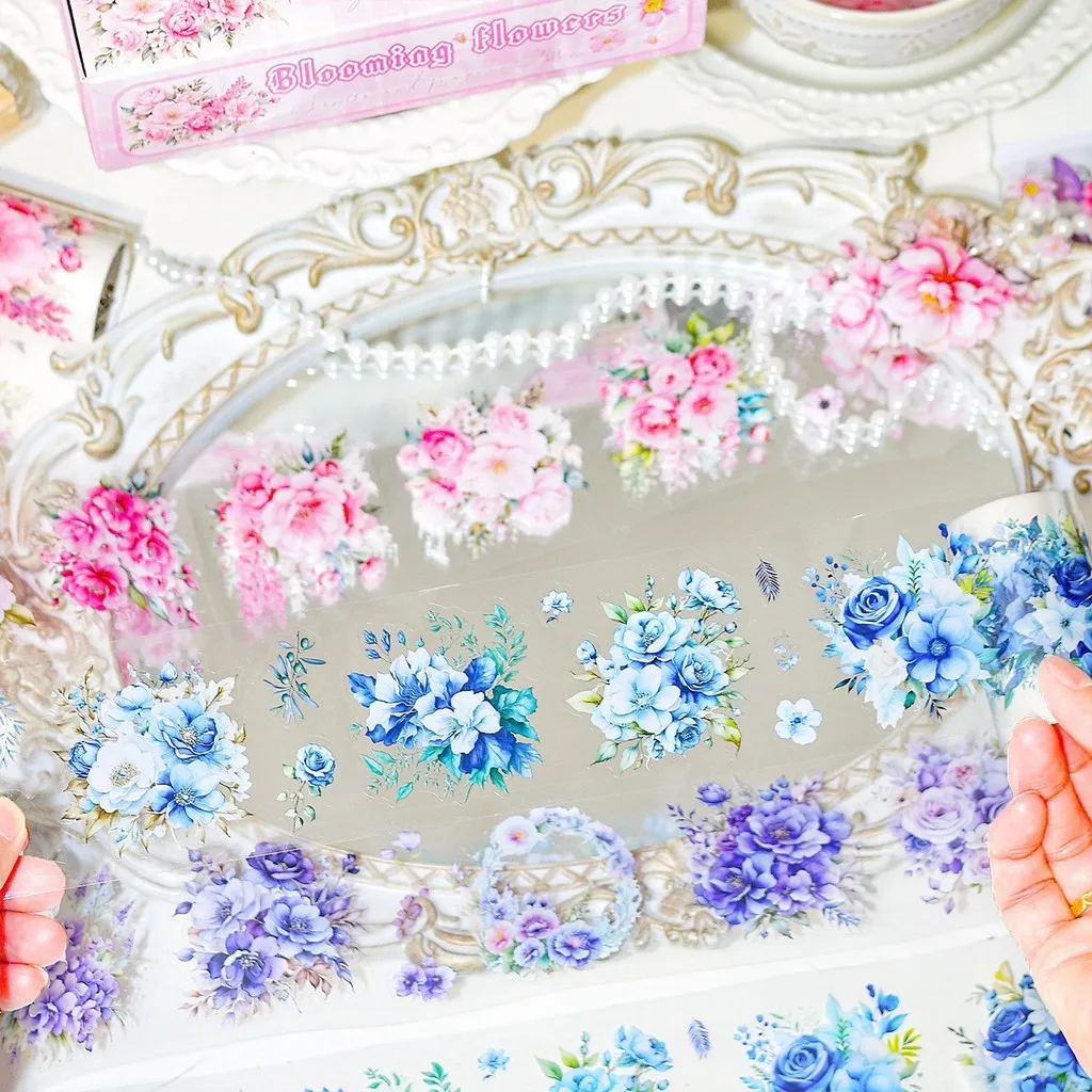 

Journamm 4 рулона/коробка цветы ленты наклейки ПЭТ декоративные наклейки дневник материал для скрапбукинга Декор альбом мусорные наклейки для журнала