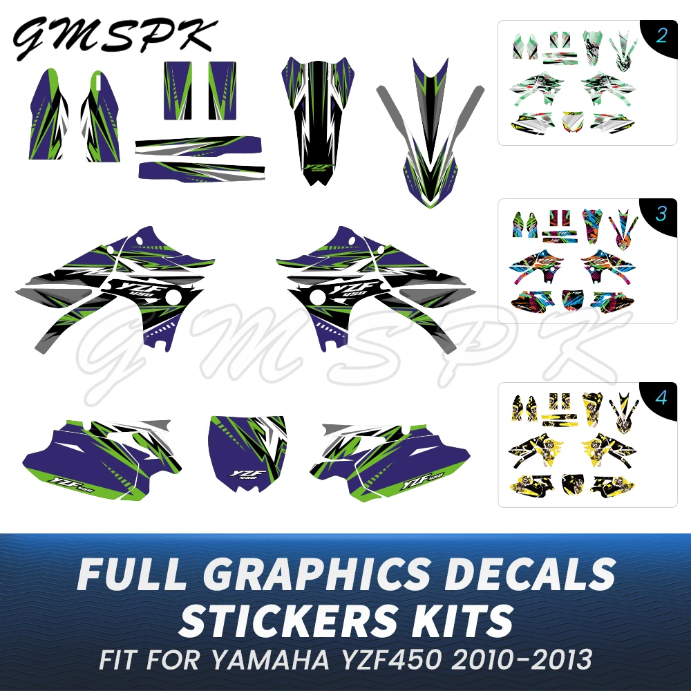 

29/31/35mil Thickness Background Graphics Decals Stickers Kit Fit for Yamaha YZF450 YZ 450F YZ450F 2010 2011 2012 2013