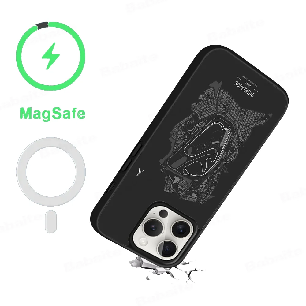 F1 Race Track Prints Phone Case Magnetic Case For IPhone 16 14 13 12 11 15 Pro Max Plus For Magsafe Wireless Charge Cover