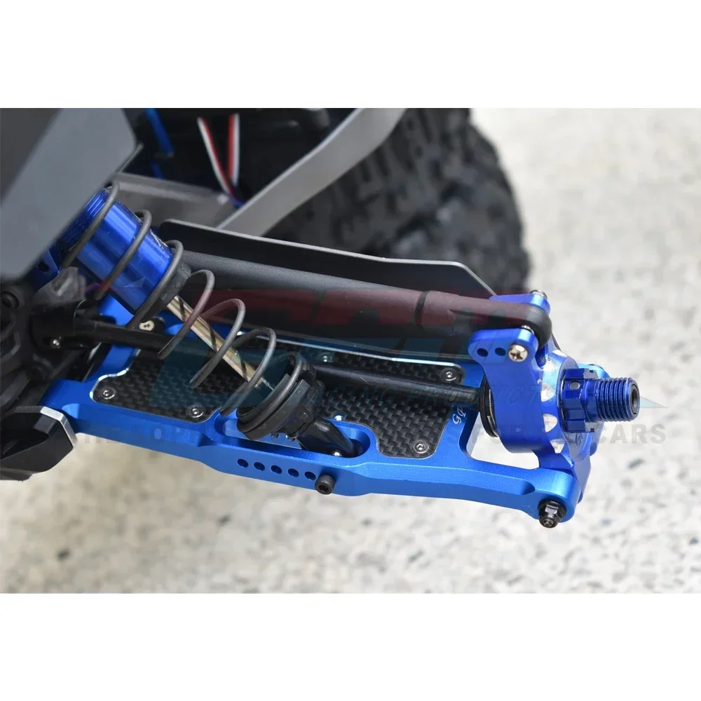 Brazo de suspensión inferior trasero de fibra de carbono de Metal GPM 9533 9534 9634 para Traxxas 1/8 Sledge 4WD Monster Truck 95076-4 piezas de mejora