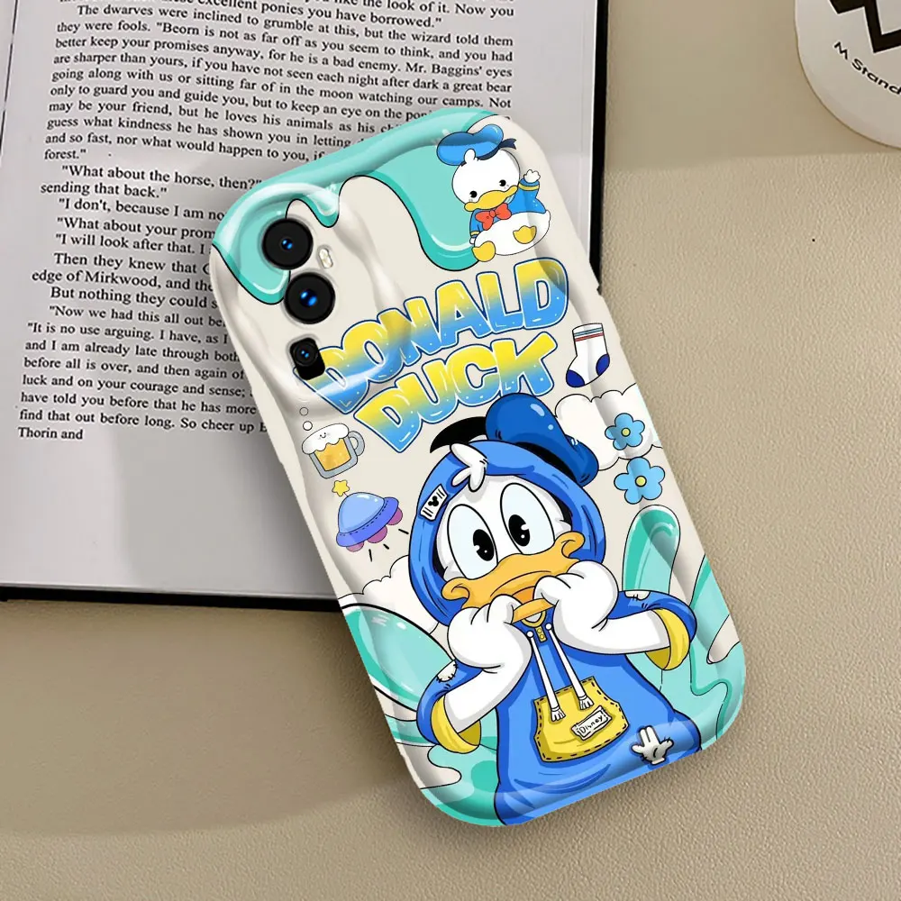 Disney Donald Duck Daisy Phone Case For OPPO Reno 11 11F 8 8T 7 7Z 6 5 5F 4 Pro A17 A16 A16S A54S A15S A35 A15 5G 3D Wave Cover