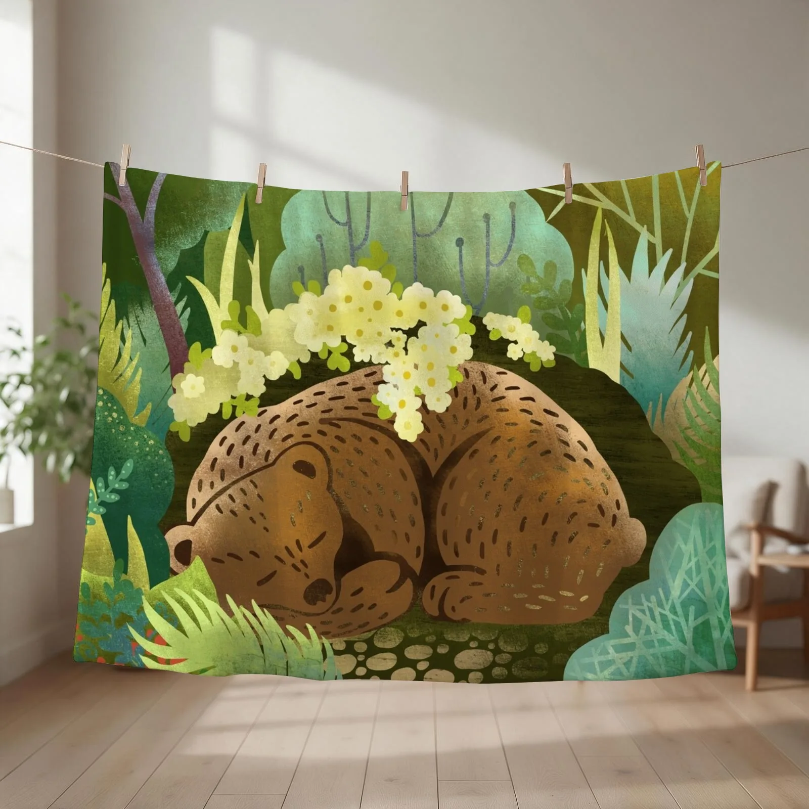 Bear Nest Throw Blanket Soft Thermal Camping Heavy Blankets