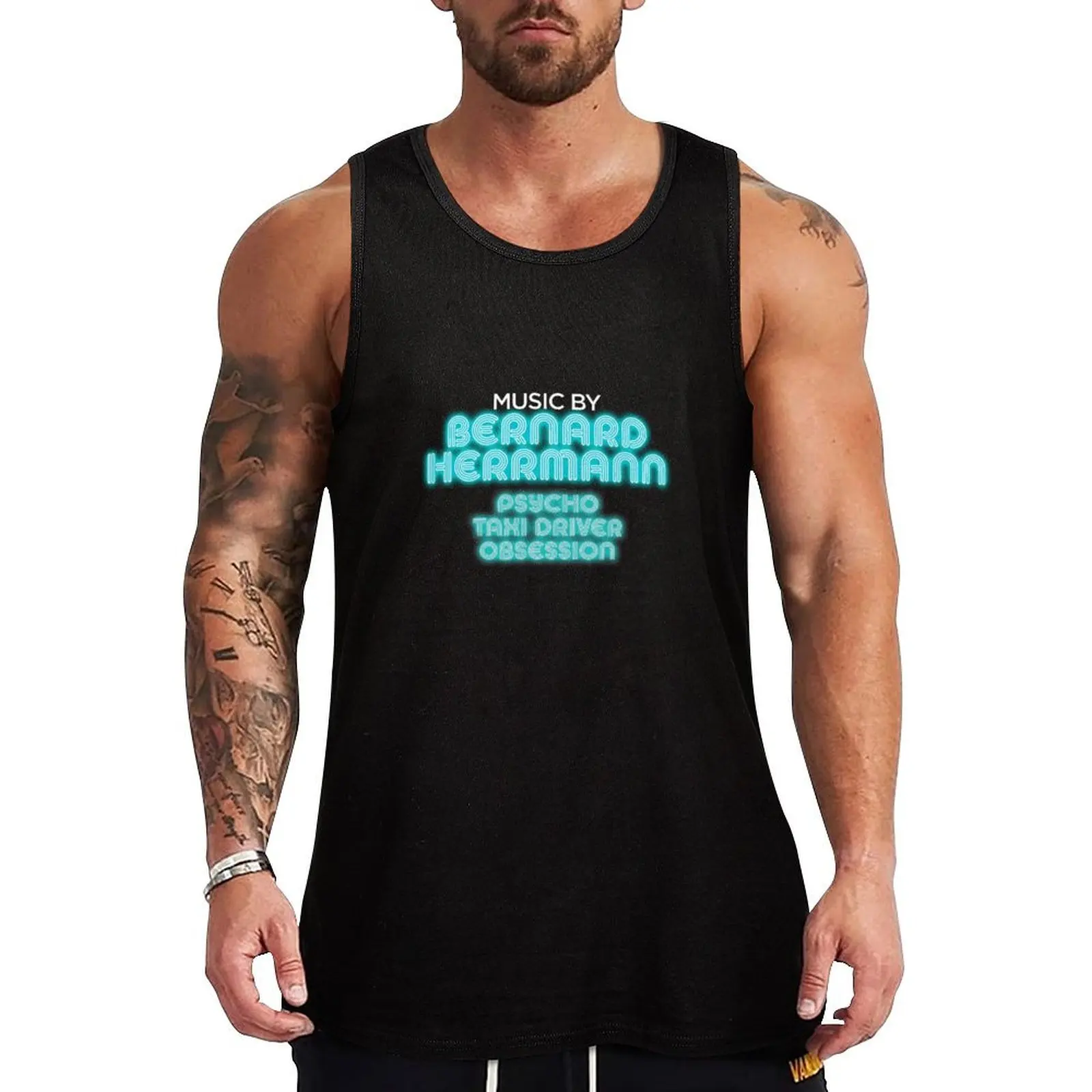 

Bernard Herrmann - Neon Effect Tank Top Bodybuilding shirt Short sleeve men clothing