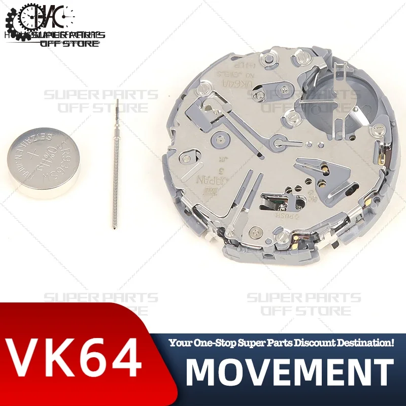 Original Japanese Vk64 Movement Vk64a Quartz Movement 5Hands Date At 6:00 3/9 Small Seconds Watch Movement Accessories