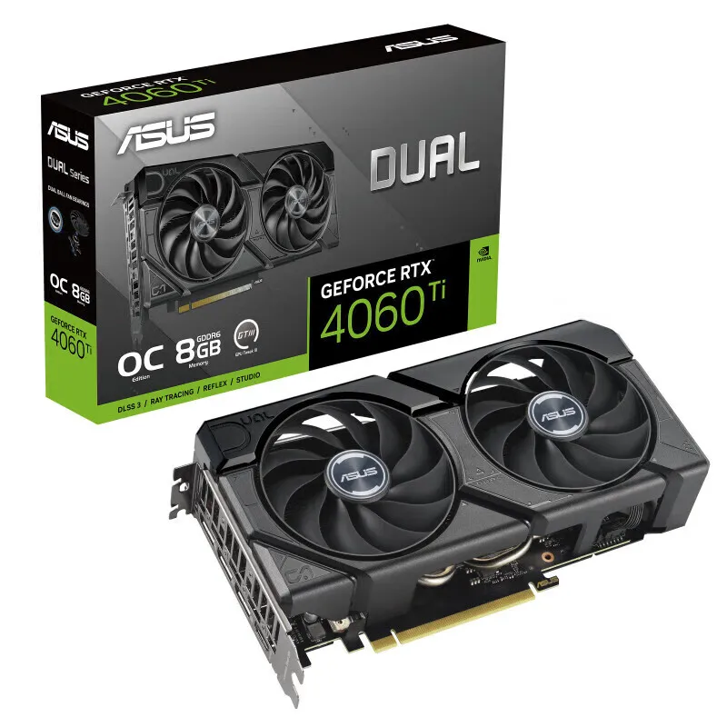 ASUS DUAL-RTX4060TI-O8G-EVO بطاقة رسومات الألعاب RTX4060TI 8G 128bit GDDR6 8Pin 18 جيجابت في الثانية PCI 4.0 سطح المكتب مكان الفيديو #1