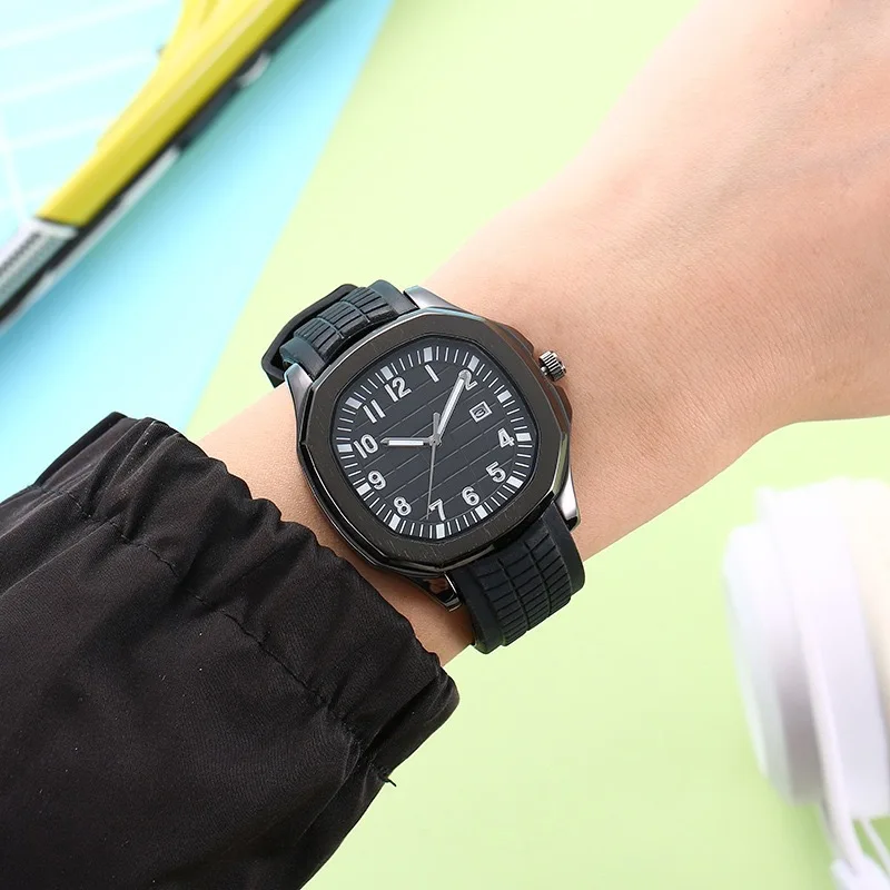 Luxury Men's Quartz Watch with Arabic Numerals Middle East Style Fashion Silicone Wristwatch Creative Sports Gift for Him