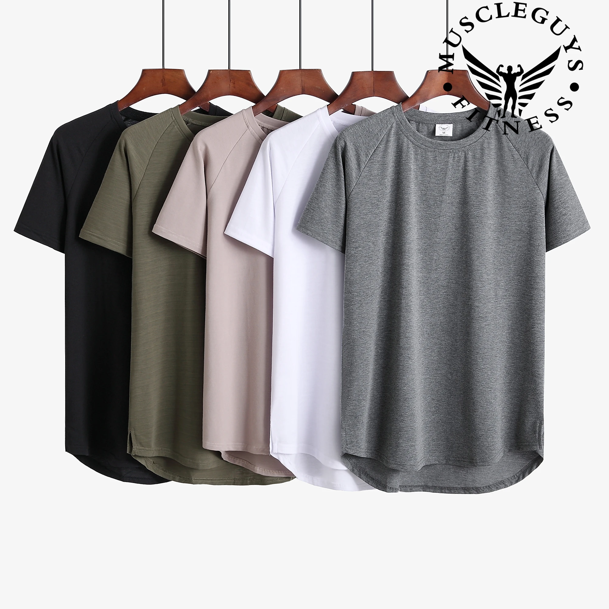 

Summer Plain Color Tops Gym Bodybuilding Sport Clothing Men Fitness Muscle Short Sleeve Hip Hop T-shirt Cool Cotton Breathable T