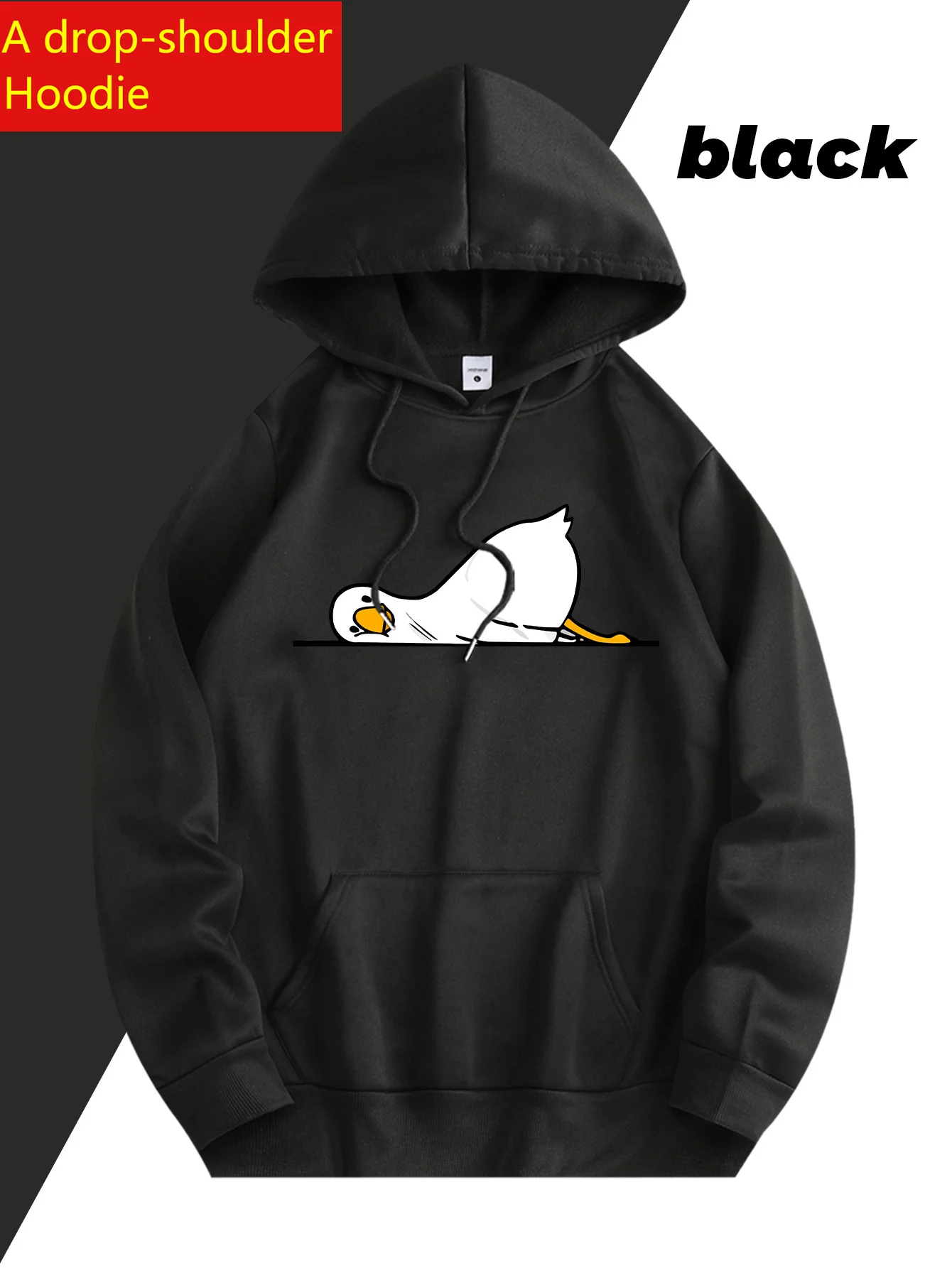 Men Lion Inspirational Text Print Drop Shoulder Hoodie Polyester Pullover Sweatshirt Thick Casual Streetwear Pullover Hoodie