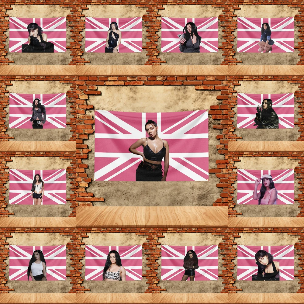 Music Singer Flag  for Charli XCX Fans Banner Custom any Image Garage Bedroom Living Room Dorm Wall Hanging Decor Tapestry