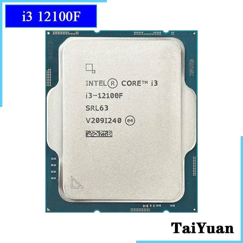 Top Intel Core i3-12100F i3 12100F 3.3 GHz 4-Core 8-Thread CPU Processor Intel 7NM L3=12M 60W LGA 1700