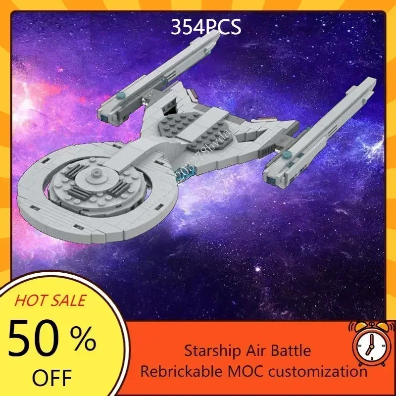 

Конструктор 354 детали USS Discovery NCC-1031-A MOC-61753: Модульный космический корабль из фильма, настраиваемые пазлы, игрушки на день рождения, рождественские подарки для детей