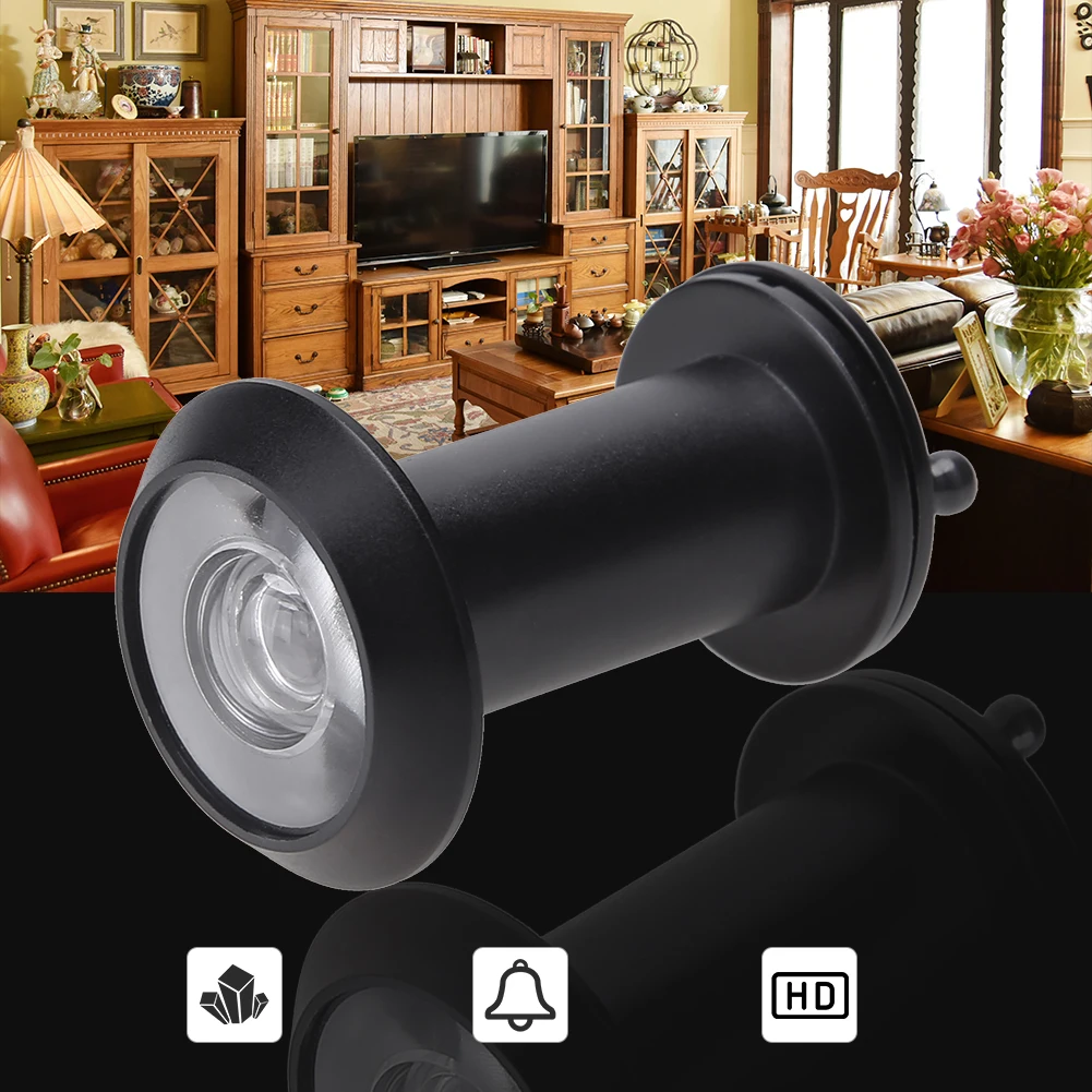 200 Degree Wide Viewing Peephole Copper with Cover Door Eye Viewer Lightweight Glass Lens 16mm for Furniture Hardware Tools