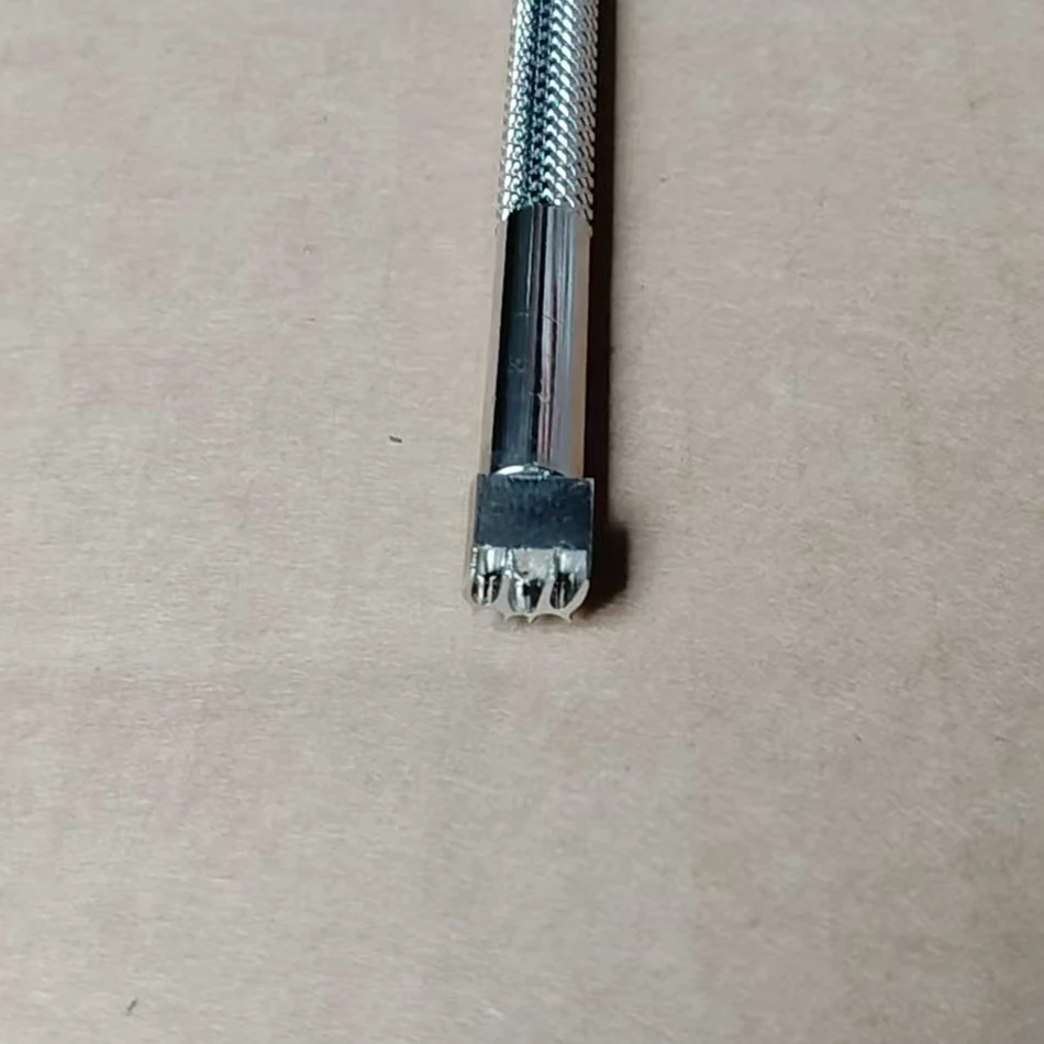 Leathercraft hardware tools, precision steel engraving and embossing tools, pine leaf pattern motifs. Custom orders accepted.