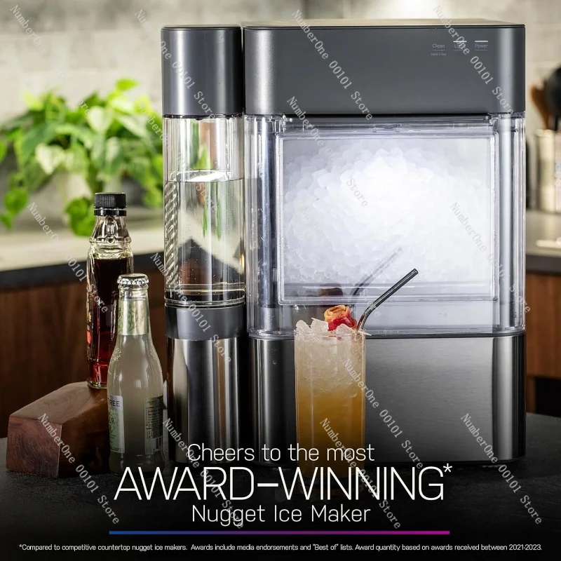 For Opal 2.0 | Countertop Nugget Ice Maker with Side Tank | Ice Machine with WiFi Connectivity| Black Stainless