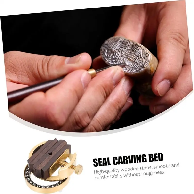 ABKJ-360° Rotating Brass Engraving Bed Seal Engraving Device Carving Accessory For Hobbyists And Learners