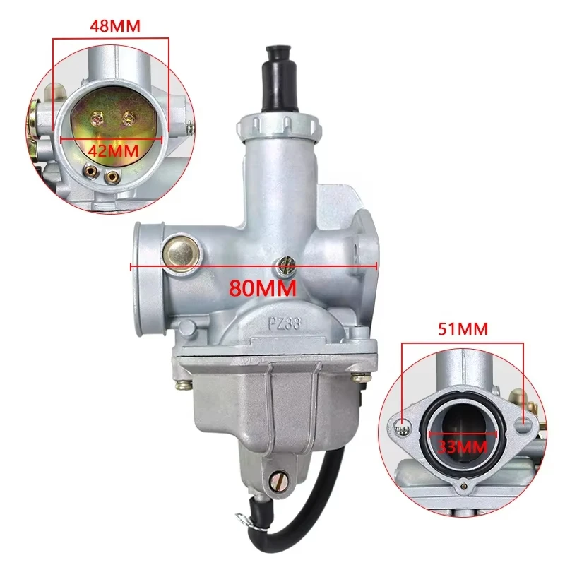 Pz33 Motorcycle cCarbureror CG TMX 250cc 300cc 350cc 400cc Four-wheel Off-road ATV Intake Manifold Carb PZ33 CG200-250cc Jq120