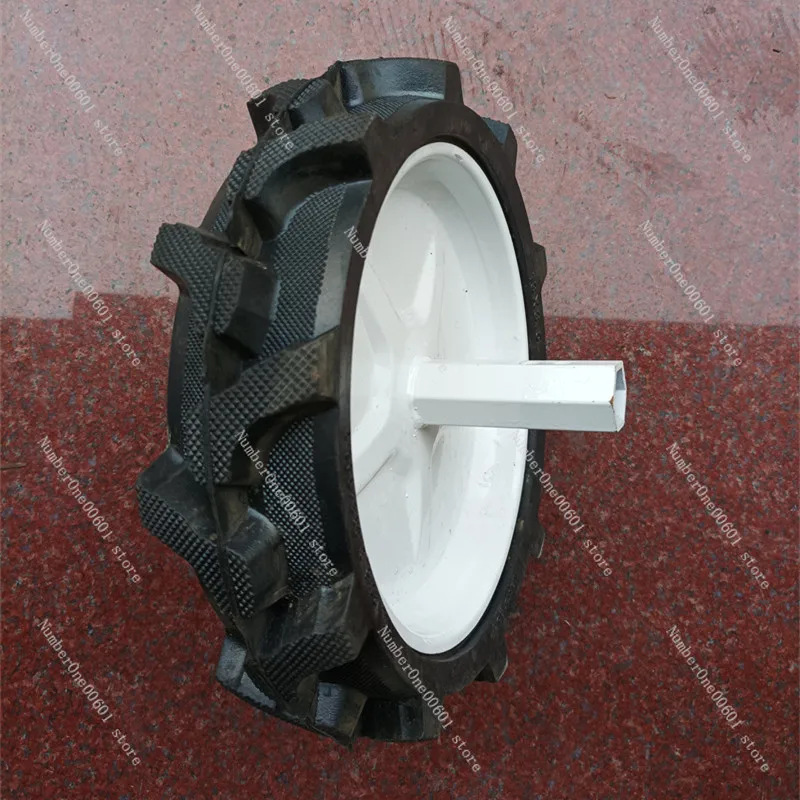 

Mini Tiller Tire Herringbone Solid Tire 400-8/350-6 with Hexagonal Shaft Rubber Tire Agricultural Machinery Accessories