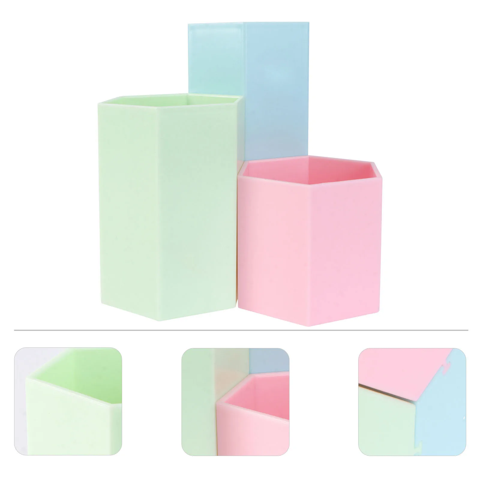 

Pencil Holder Hexagonal Desktop Organizer Container Student Barrel School Supplies