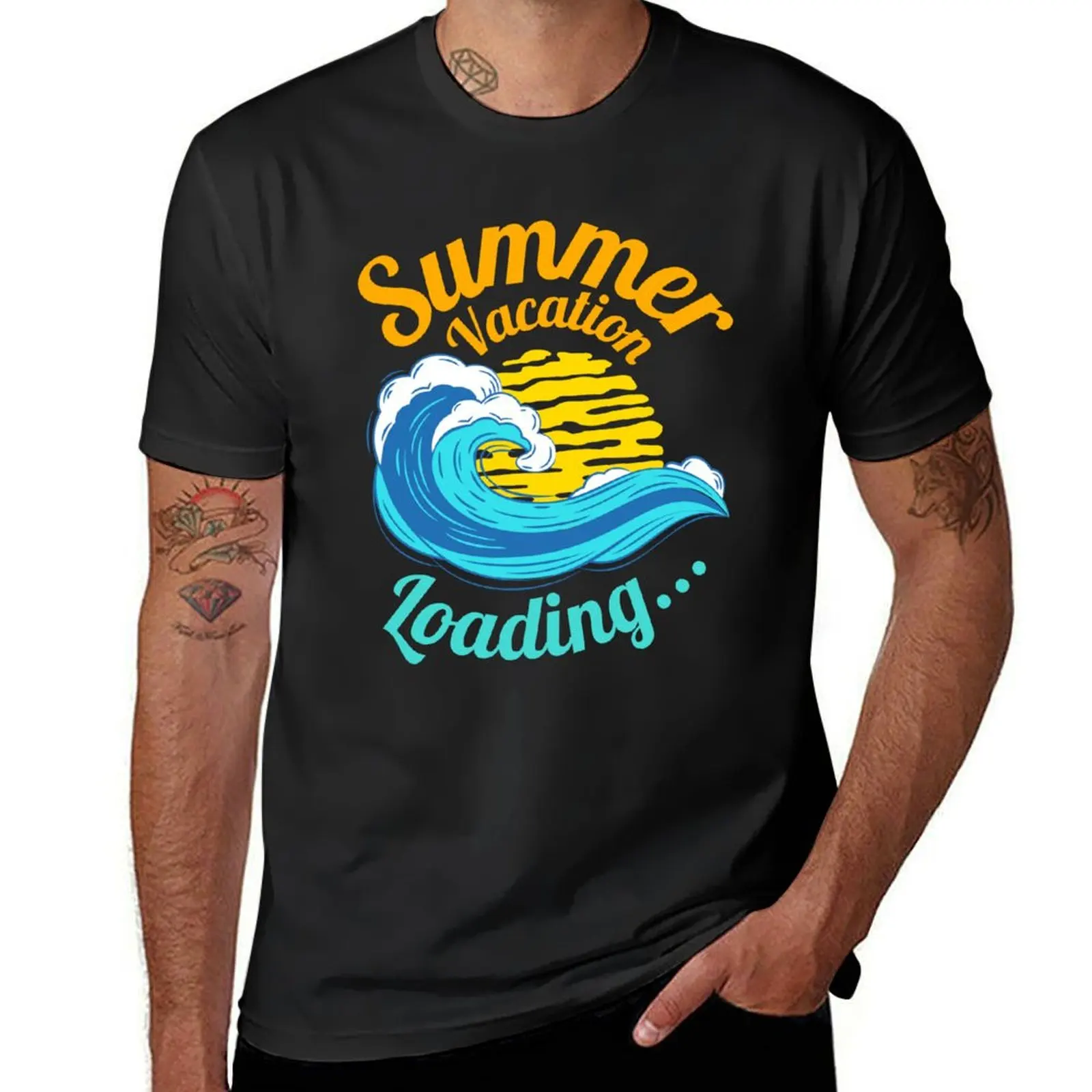 

Summer Vacation Loading T-shirt customizeds blanks heavyweights aesthetic clothes Men's t-shirts