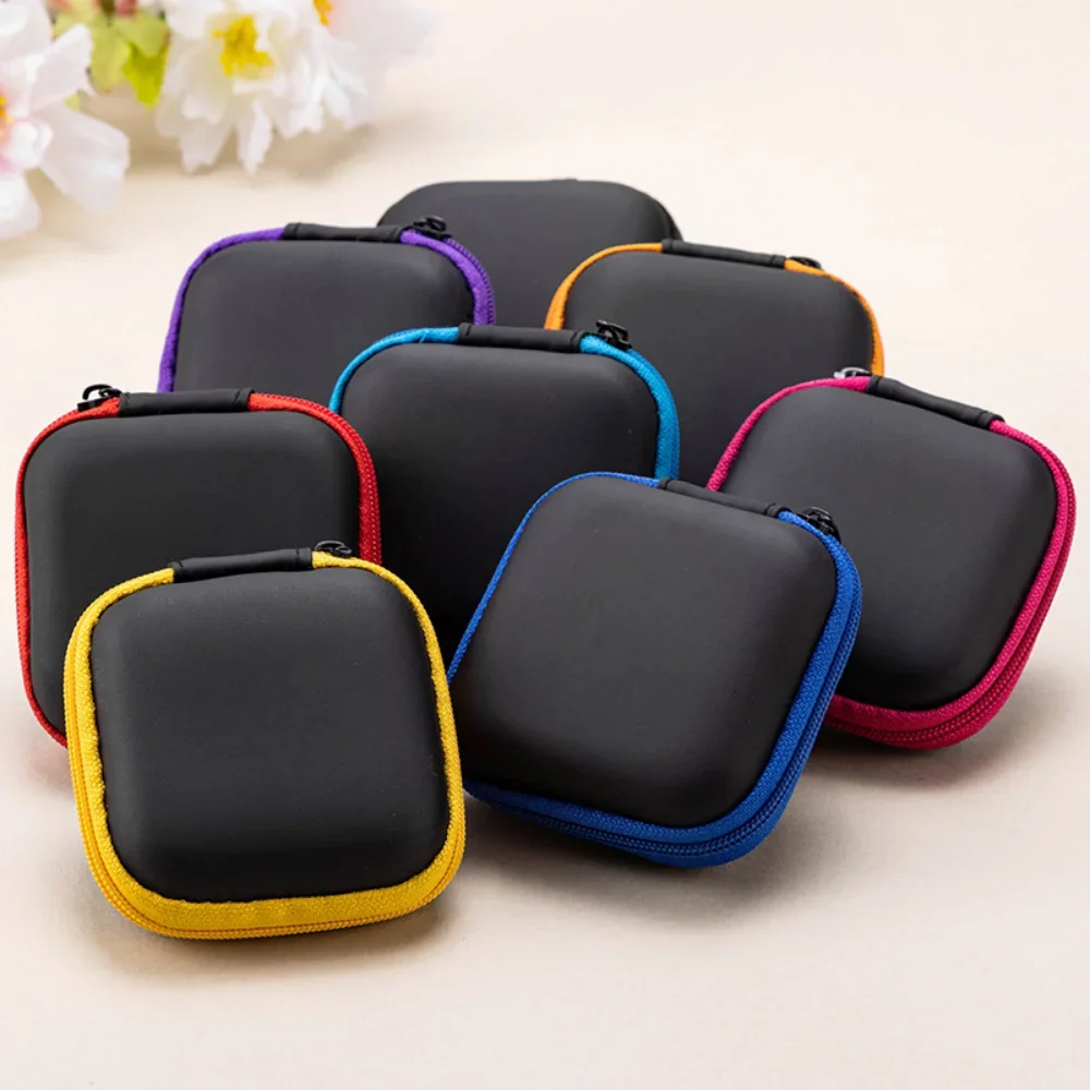 Mini Portable PU Storage Bag Pouch Carrying Bag Zipper case For Bluetooth Earphone/Charging/Data line Cable ect Accessories