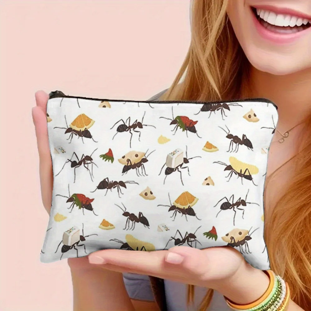 1 Piece Ant Transporter Makeup Bag - Women's Multifunctional Zipper Bag, Perfect Travel Zipper Storage Bag, Fun Birthday Gift