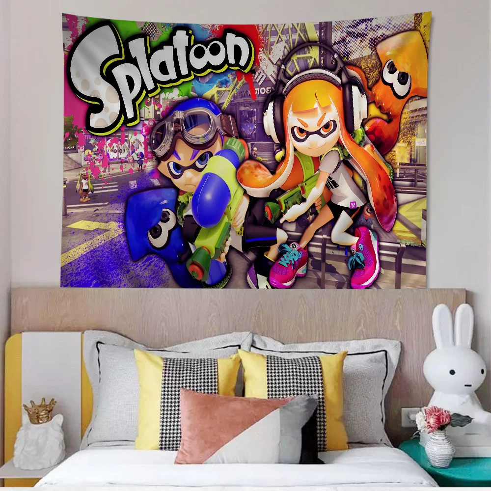 S-Splatoon Tapestry Art Printing Art Science Fiction Room Home Decor Wall Art Decor