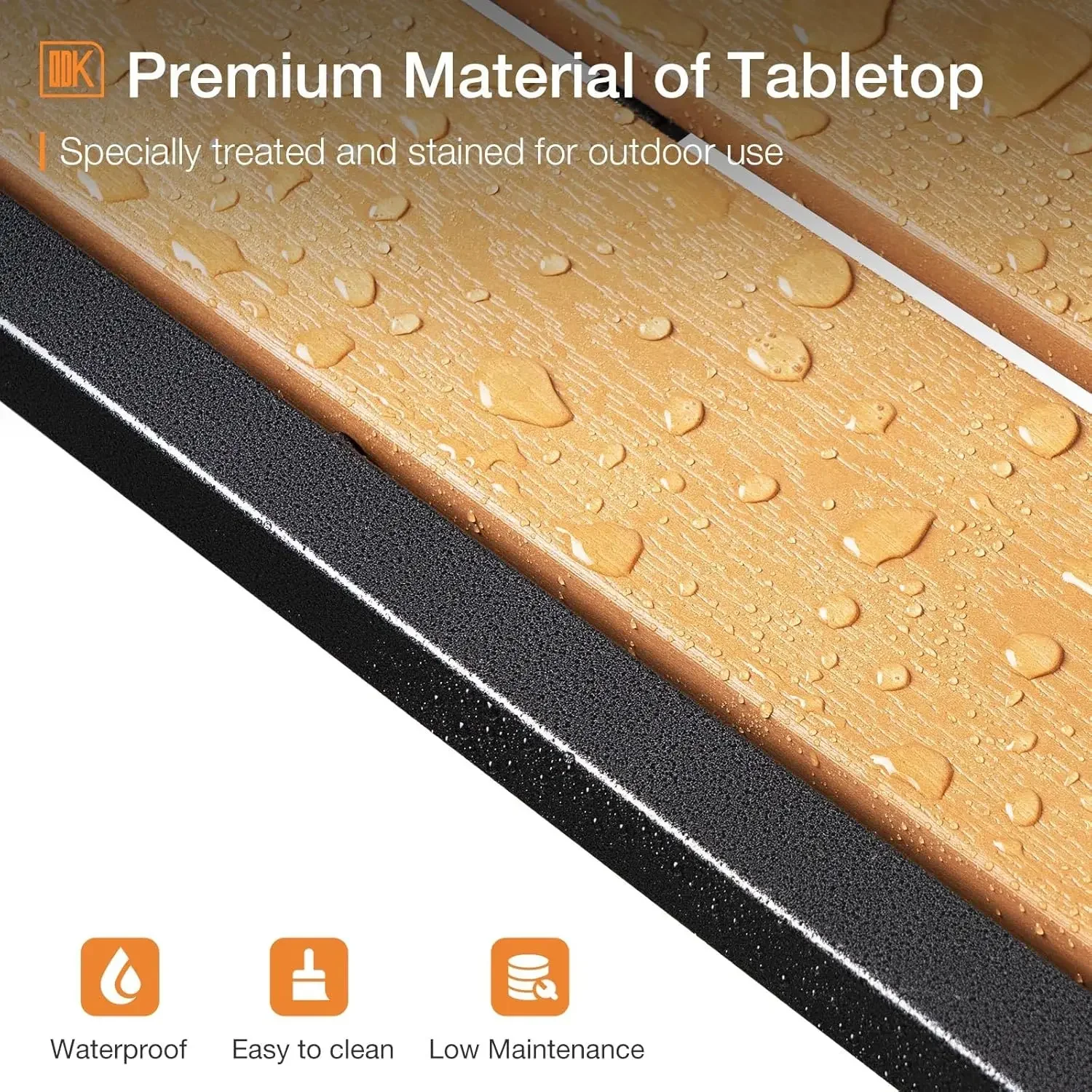 39 Inch Outdoor Bar Table, Hot Tub Table, Patio Counter Bar Height Table with Weather Resistant Waterproof Top for Garden, Yard