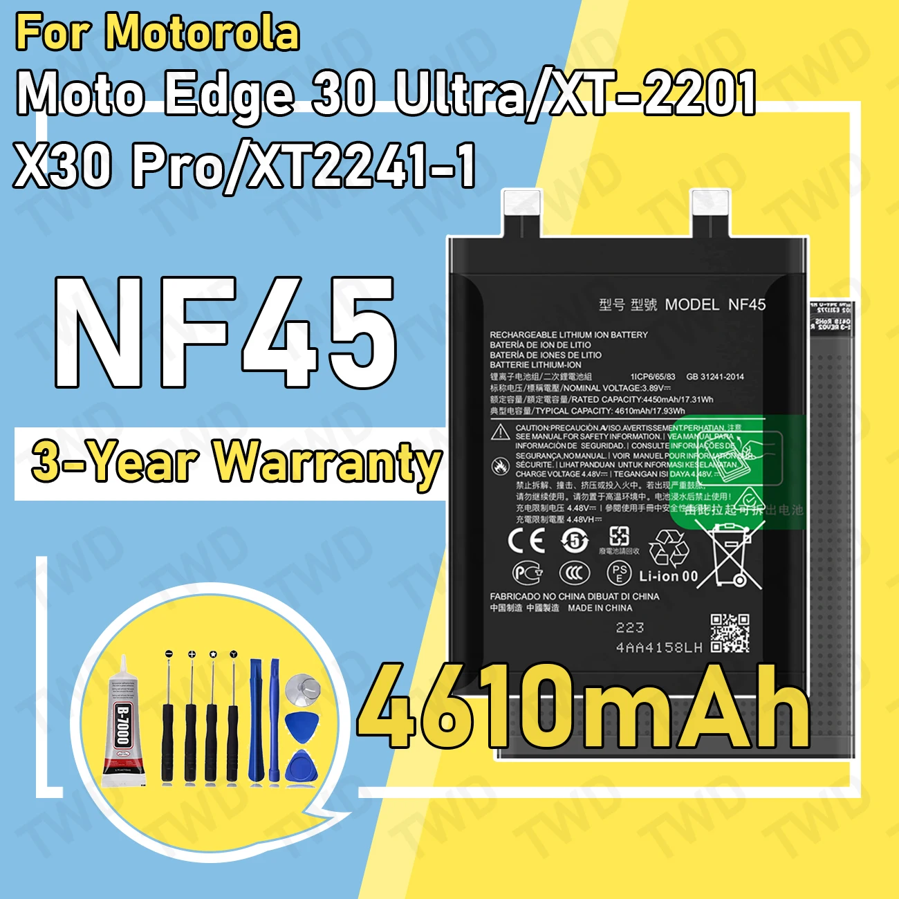 

NF45 Large capacity Battery For Motorola Moto Edge 30 Ultra/XT-2201/X30 Pro/XT2241-1 batteries New High Quanlity+Free Tools