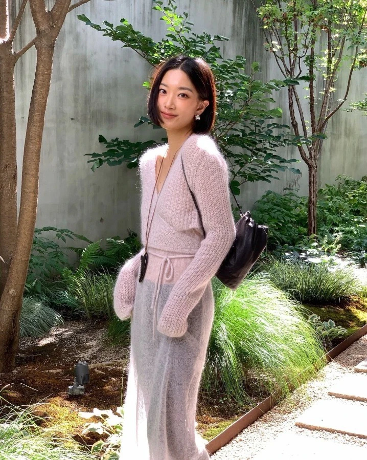 

Мягкий вязаный кардиган с запахом Dr Cardigan Preon, осенний новый Sle Long Sve, круглый, шерстяной, повседневный, женский, цельный, Dr