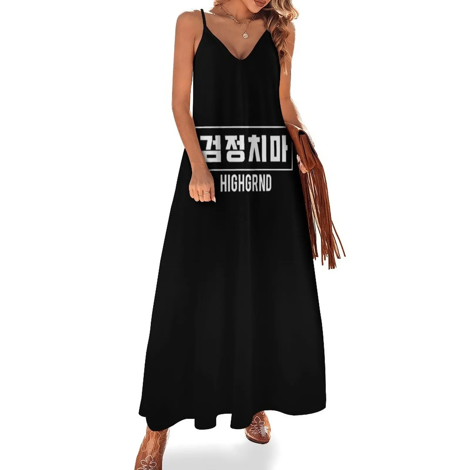 

Highgrnd - The Black Skirts Sleeveless Dress Women's summer long dress dresses korean style Elegant gown Dress
