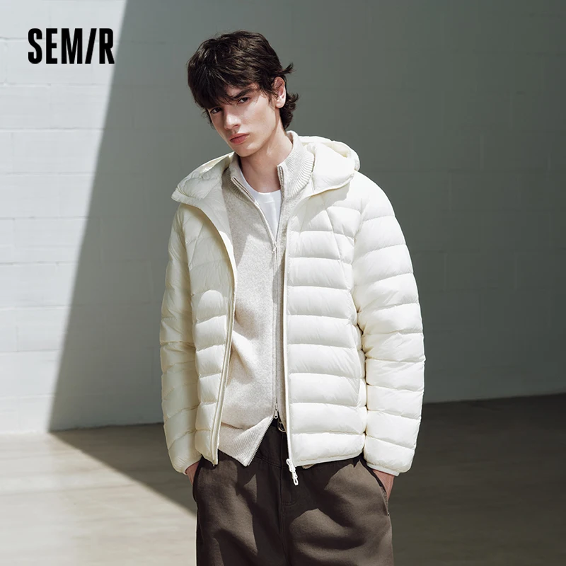 Semir Unisex Down Jacket 90 Percent Down Fill Hooded Quilted Downproof Inner Liner Lightweight Modern Style 2026 New