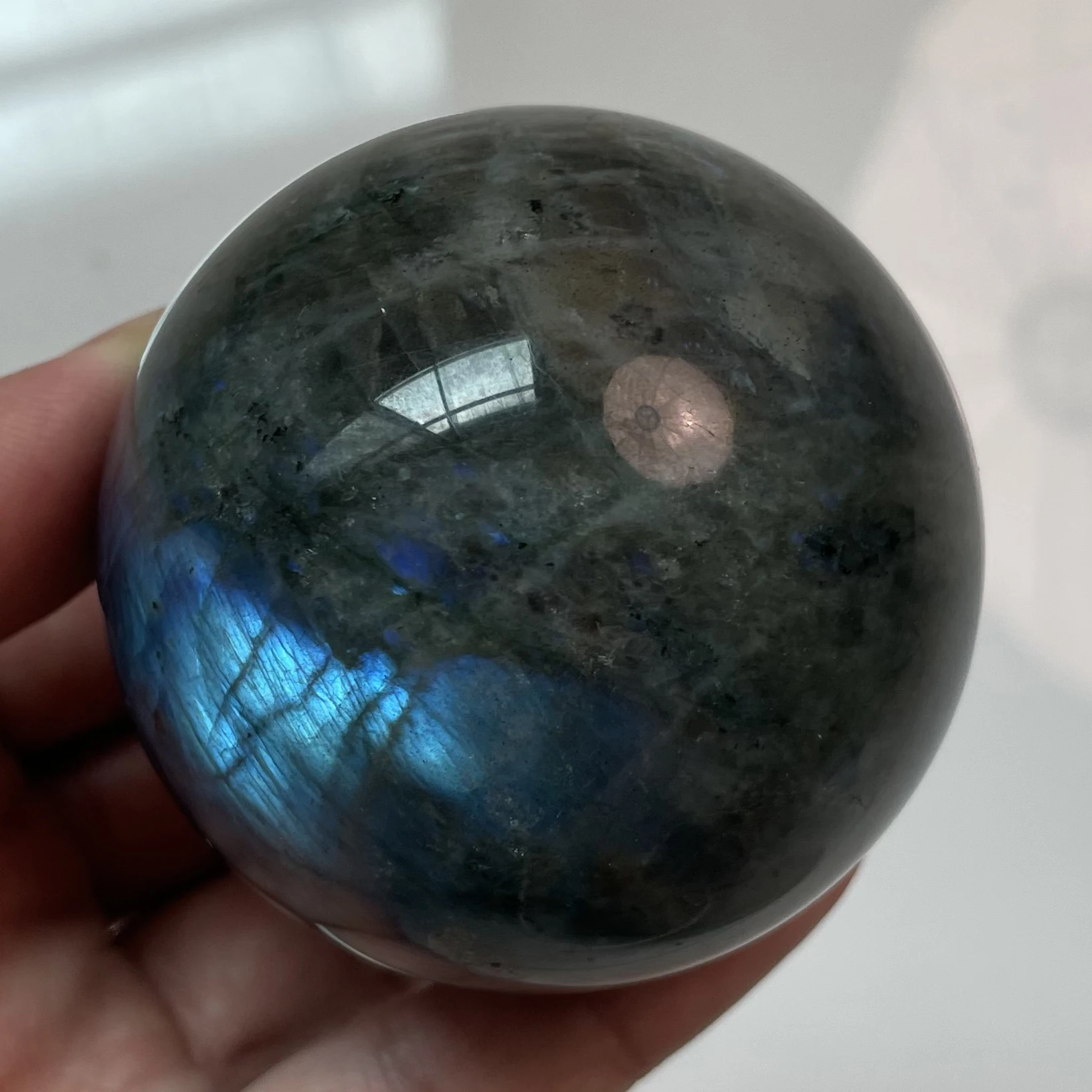 356g Natural Crystal Labradorite Ball Quartz Massage Polished Reiki Healing Exquisite Room Decor Moonstone Sphere Ball Z14