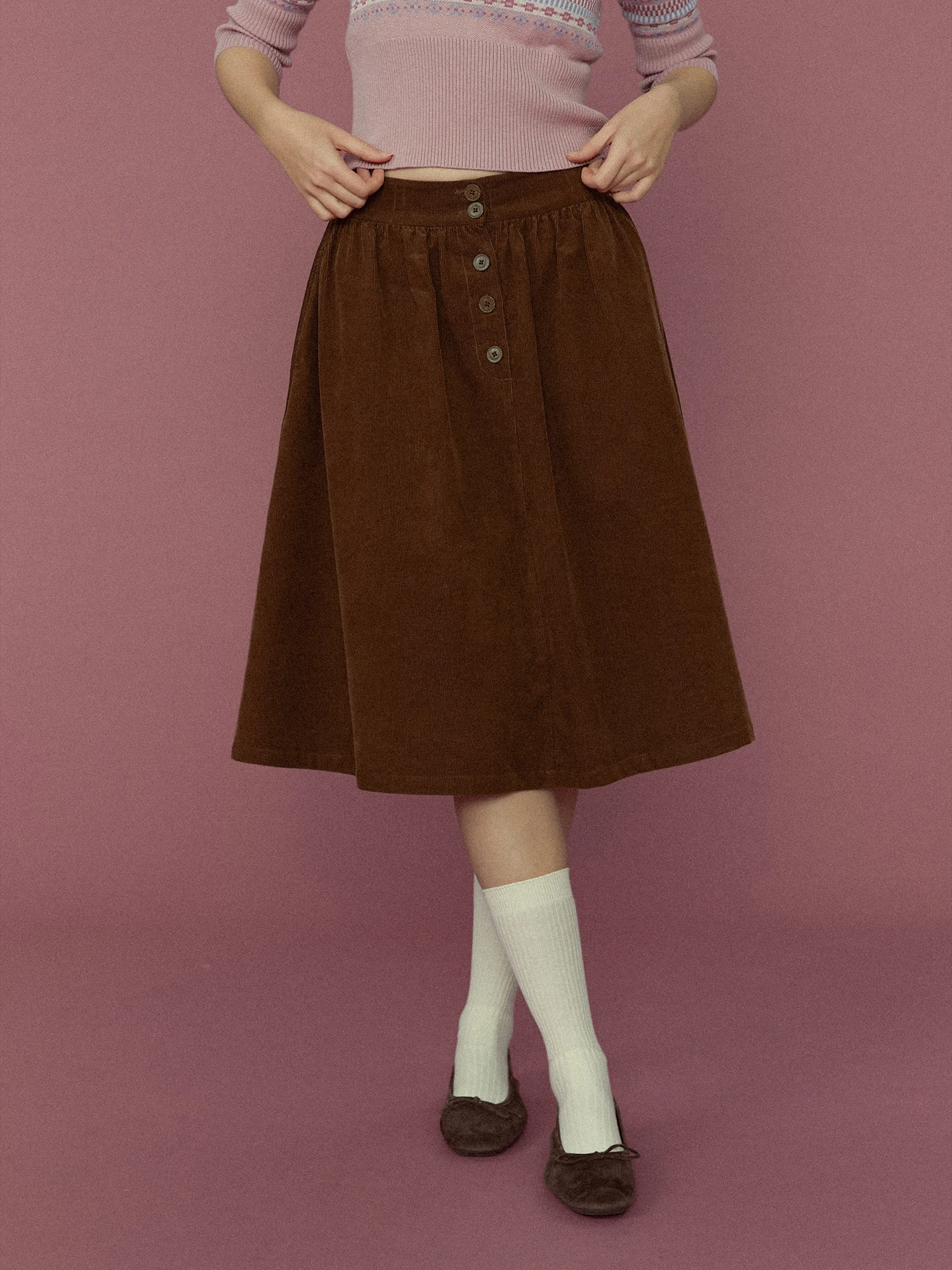 

Женская вельветовая юбка LLANO в стиле ретро, А-силуэт, осенне-зимняя, повседневная, средней длины, с плиссировкой