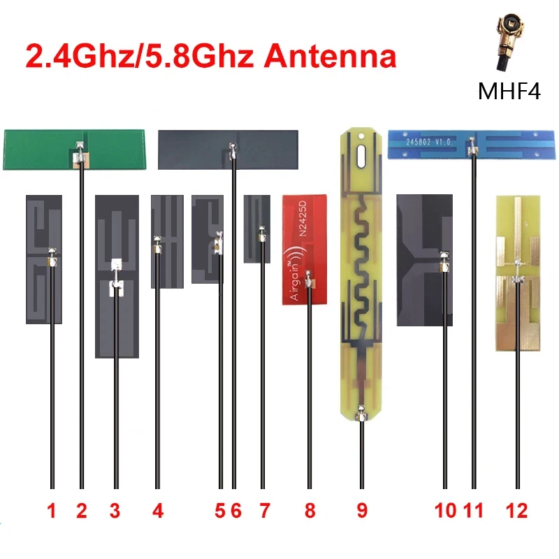 2pcs 2.4g 5g 5.8g 2.4ghz 5.8ghz אנטנה wifi bluetooth גבוה רווח פנימי pc גמיש 2400-2500mhz עם 20 mhf4
