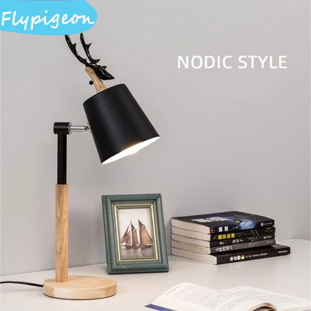 

Nordic LED Deer Desk Lamp Night Light For Bedroom Sleep Study Childrens Desktop Office Reading Bedside Table Lighting Decor