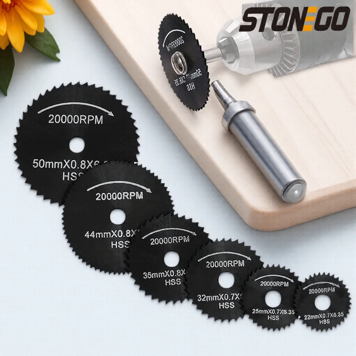 

7Pcs HSS Circular Saw Blade Set High Speed Steel Cutting Discs for Woodworking Rotary Tool Sharp Blades Durable Replacement